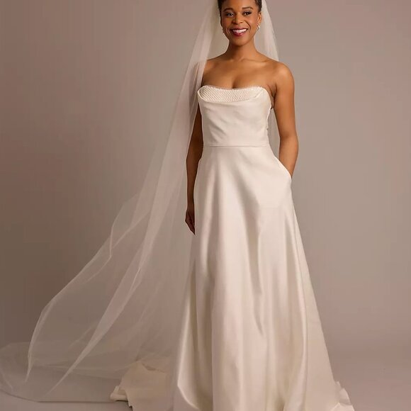 NWT - Raw Edge Tulle Chapel Veil - Picture 2 of 2
